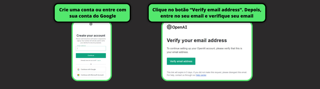 Como criar conta no openai.com