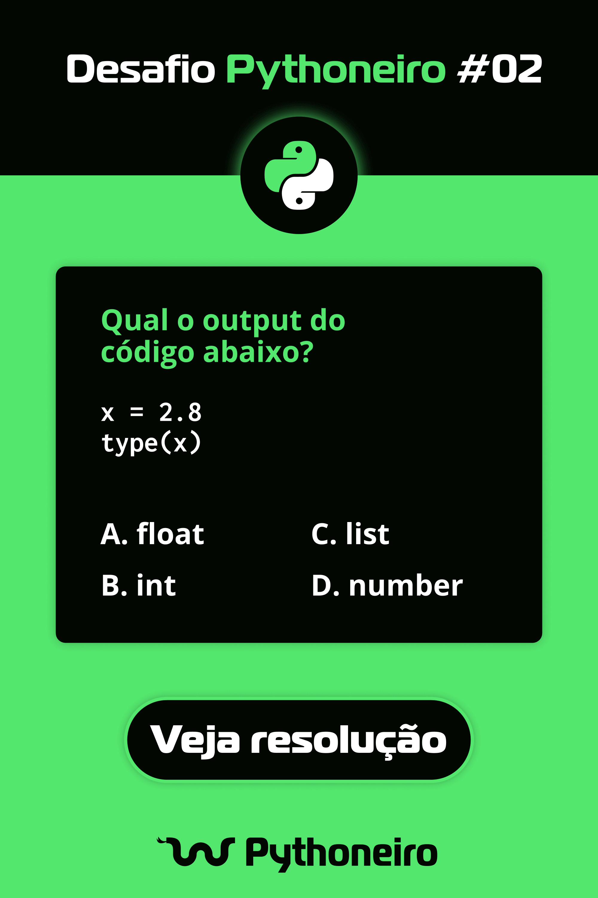 Qual o output do código abaixo?